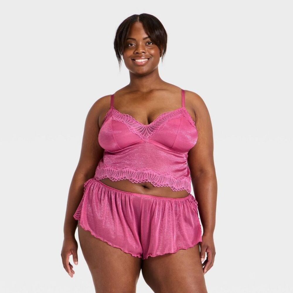 Women's Sheer Shimmer Lingerie Set - Auden Blue M